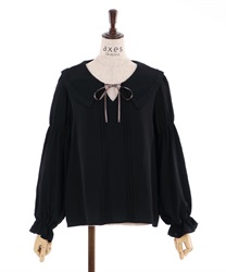 Big collar blouse(Black-F)