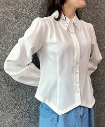 Corset style Blouse with chain(White-F)