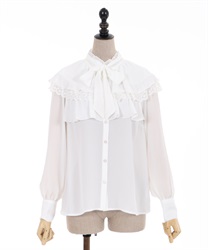 Cape design frills blouse(Ecru-F)