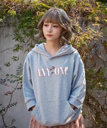 Roses embroidery×eng logo parka(Heather grey-M)