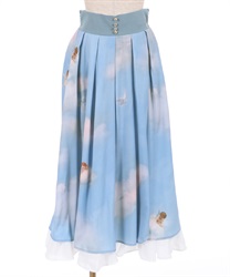 Leciel printed skirt(Saxe blue-F)