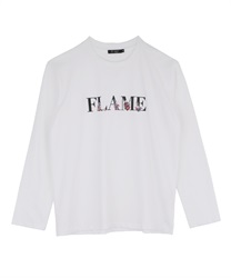 Flower with logo printed t-shirt(White-S)