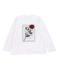Rose embroidery long t-shirt(A-S)