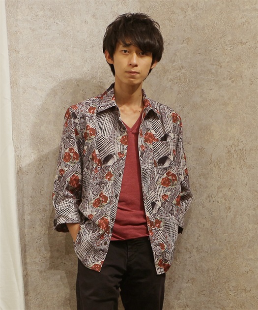 Check×roses shirt