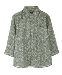Flower pattern men shirt(Khaki-M)