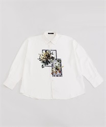 Front flower shirt(White-M)