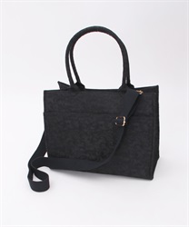 Jacquard tote Bag(Black-F)