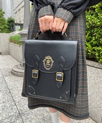 Emblem foil stamping satchel(Black-F)