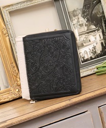 Rose -type pressed notebook case(Black-F)
