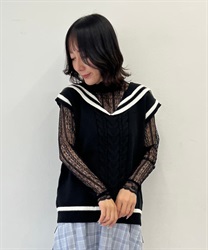 Sailor Knit Vest(Black-F)