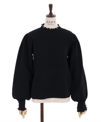 Bicolor knit pullover(Black-Free)