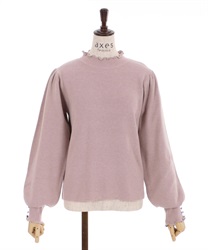 Bicolor knit pullover(Pink-Free)