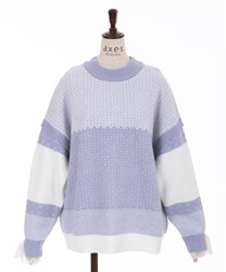 Jaquard knit pullover(Lavender-Free)