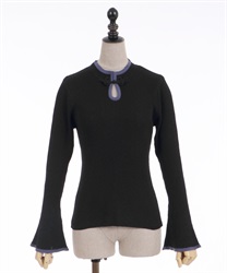 China button ramenite Pullover(Black-F)