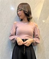 Lace -up  Knit Pullover(Pink-F)