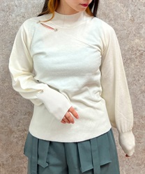 Cut -out high neck knit(Ecru-F)