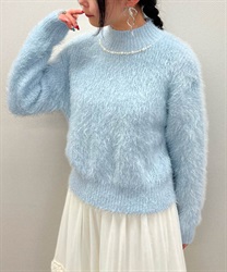 Feather knit with pearl(Saxe blue-F)