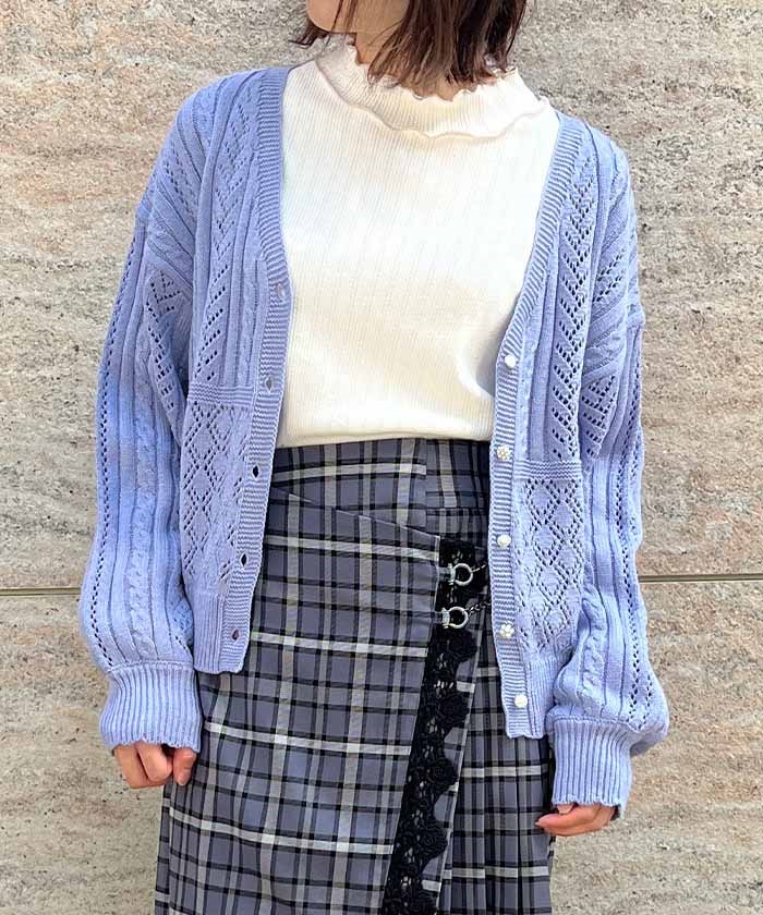 Watermark pattern knit cardigan