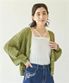Watermark pattern knit cardigan(Green-F)