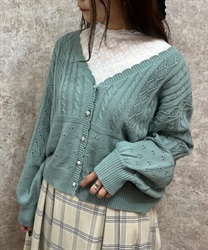 Oakusashi knit cardigan(Mint Green-F)