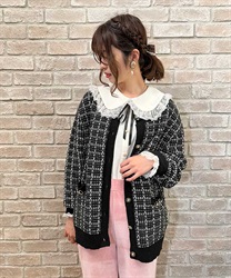 Tweed knit Cardigan with bitter