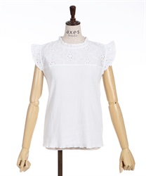 Cotton lace -using  Tops(White-F)