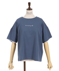 Lame embroidery logo T -shirt(Blue-F)