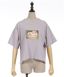 Back design bear T -shirt(Lavender-F)