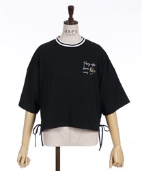 Cropped length assorted T -shirt(Black-F)