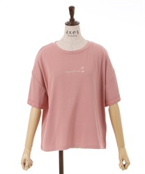 Cool cold glitter embroidery T -shirt(Pink-F)