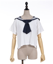 Sailor T -shirt with ribbon(Ecru-F)