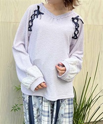 Lace up Pullover(Lavender-F)