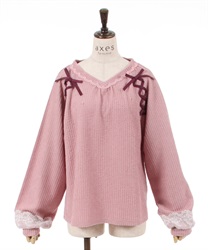 Lace up Pullover(Pink-F)