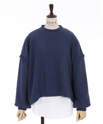 Long tee with ensemble(Navy-Free)