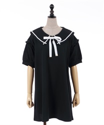 Embroidery sailor Dress(Black-F)