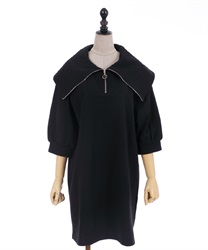 Half zip dress(Black-F)