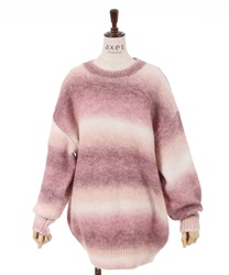Mohair style gradation knit(Pink-F)