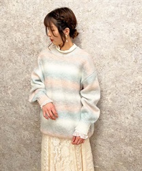 Mohair style gradation knit(Mint Green-F)