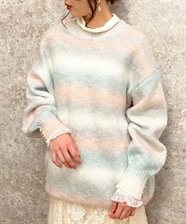 Mohair style gradation knit