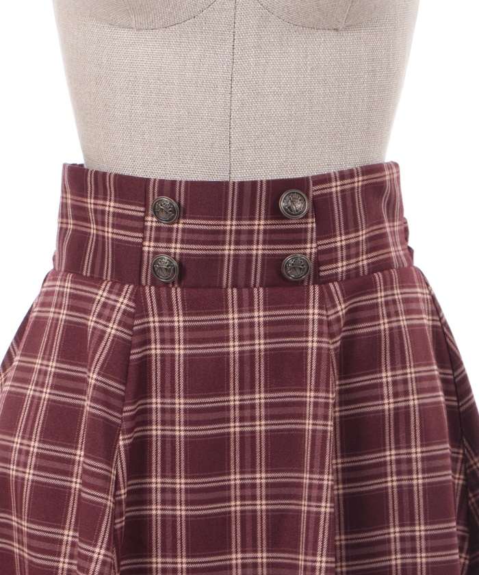 Check series button Skirt